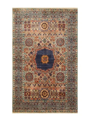 3 x 5 ft Gray Mamluk Afghan Hand Knotted Wool Medallion Area Rug - Image 1 of 4