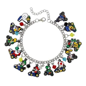 Pulsera con dijes temáticos de personajes de Super Mario y amigos esmalte de metal - Imagen 1 de 1