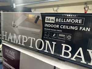 Hampton Bay Bellmore 56 in. Indoor Brushed Nickel Ceiling Fan w/ DC Motor+Remote - Picture 1 of 1