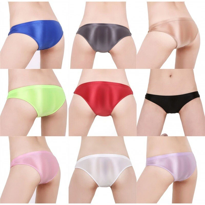 Low Waist Oily Shiny Briefs Underwear for Men Glossy Panties(S-XL) - Image 1 of 4