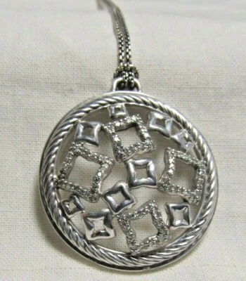 Collar colgante David Yurman plata esterlina pavé de cuatro hojas de diamantes 18" Foto 1 de 4