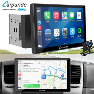 Carpuride 9 Zoll Doppel DIN Autoradio Kabellos Apple CarPlay Bluetooth Car Play - Bild 1 von 4