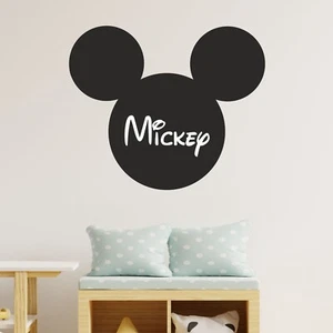 Mickey Mouse Head Wall Sticker Decal With Personalised Bespoke Name Disney - Picture 1 of 5