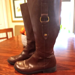 Life Stride Soft System Womens Riding Boots - Brown Size US 8W Unity Wide Calf