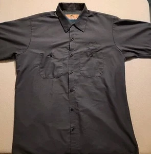 Vintage Red Kap Biker Work Shirt - Men's Large, Short Sleeve Button Up Shirt - Picture 1 of 12