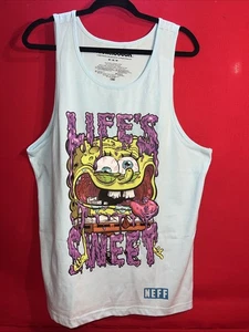 Neff SpongeBob SquarePants Light Blue “Life’s Sweet” Tank SZ Medium - Picture 1 of 4