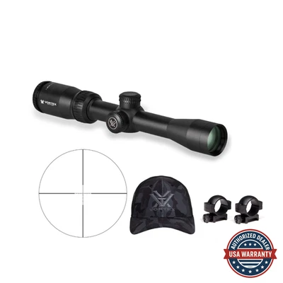 Vortex Crossfire II 2 7x32 Riflescope with 1 In Riflescope Rings and Hat - Image 1 of 4