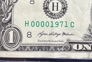 $1 Dollar Bill #00001971 Fancy , Birth Year - Picture 1 of 5