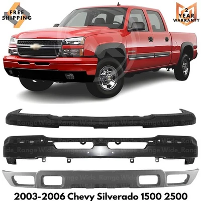 Front Bumper Primed & Air Dam Kit For 2003-2006 Chevy Silverado 2500 HD 3500 Foto 1 de 4