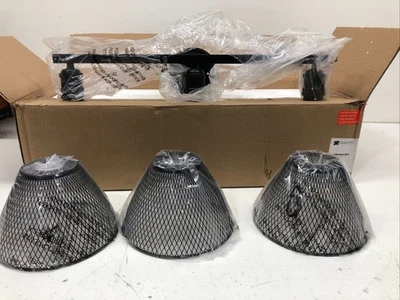 Golden Lighting Carver 3-Light Black with Mesh Black Shades Vanity Light - Image 1 of 3