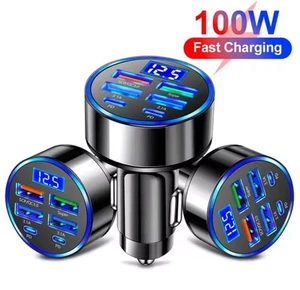 Fast Car Charger Adapter 4USB+2Type C Lighter Socket Adapter For Iphone Samsung. - Picture 1 of 7