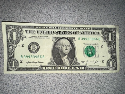 Rare $1 Dollar Bill Banknote Series 2021 Fancy Serial Number Trinary 66069909 - Image 1 of 3