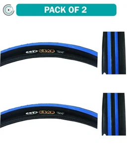 Pack of 2 Cst Premium Czar 700x23 Wire TPI 120 Black/BluReflective Road Tire - Picture 1 of 2