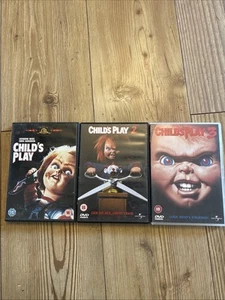 Child’s Play 1 2 3 Chucky Horror Movies Film DVD Bundle - Foto 1 di 4