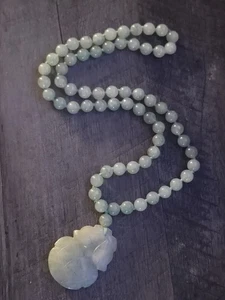 Collana vintage con ciondolo giada giadeite - usata - Foto 1 di 4
