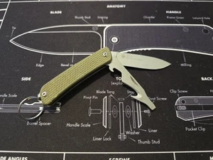 Ruike S21-G Mini Knife Sandvik 12C27 Steel Green G10 Keychain Knife EDC - Picture 1 of 2