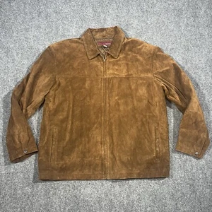 VTG Merona Jacket Mens Extra Large Leather Cowhide Suede Y2K Quilted Lined - Picture 1 of 15