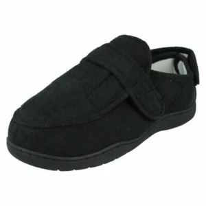 Mens Spot On Textile Plain Slipper Shoe - Picture 1 of 10