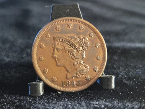 1843 Large Cent AU (Petite Head/Small Letters) | Stunning US Type Coin Cover