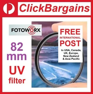 FOTOWORX 82mm UV camera lens filter 82 mm ultraviolet protector Canon Sony Nilon - Foto 1 di 9
