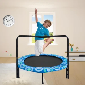 XTP002 children's trampoline happy expression outdoor and indoor for kids blue - Picture 1 of 12