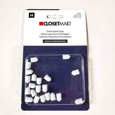 [PKG OF 20] ClosetMaid Small White Protective Wire Shelving End Caps 21016 - Image 1 of 4