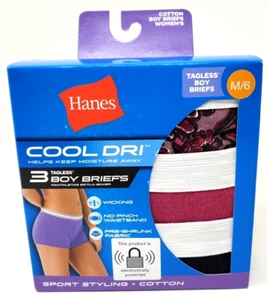 Hanes Tagless Boys Briefs Sz M/6 Cool Dri Colored Cotton Hips 38"-39" Pants 8-10 - Picture 1 of 10