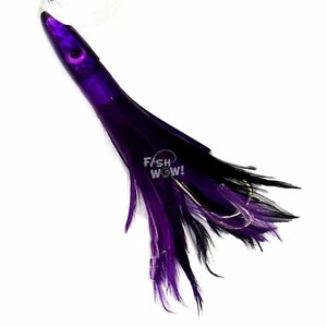 Pescado ¡WOW! "Señuelos de 6" Atún Pluma Jet Bala Manijado Pesca Gran Juego Púrpura" NUEVO - Imagen 1 de 3