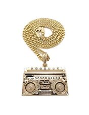 ICE BLING BOOMBOX PENDANT WITH CUBAN CHAIN