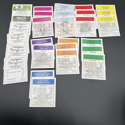 Monopoly THE SIMPSONS Edition 2001 Mortgage Deed Property Replacement Cards - Image 1 of 4