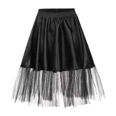 KOSTÜMPLANET Petticoat schwarz Damen Unterrock Tüllrock Rockabilly 50er Tüll Rock günstig