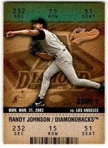 2003 Fleer Authentix Randy Johnson #89 Arizona Diamondbacks - Picture 1 of 2