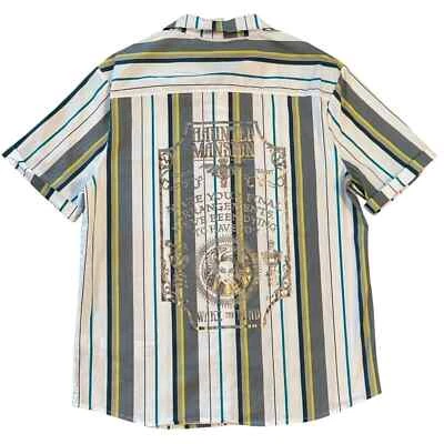 CAMISA A RAYAS CON BOTONES MANSIÓN EMBRUJADA Parques Disney Halloween Nueva Gran Regalo Foto 1 de 4