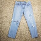 Roxy| Distressed light wash boyfriend jeans size 3