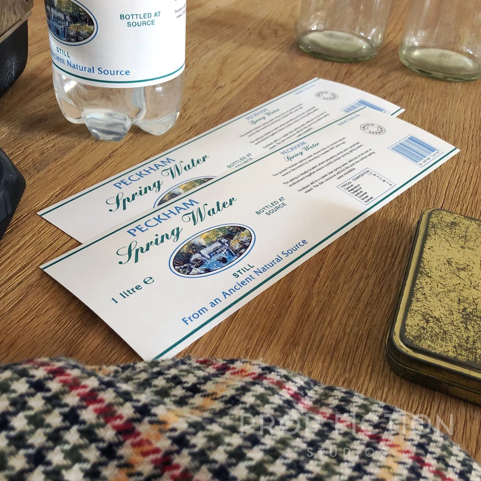 OFAH Cosplay Display - Pair of Prop Peckham Spring Water Bottle Cosplay Labels - Image 1 of 1