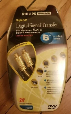Nuevo Philips 6 pies Audio Estéreo + Cable S-Video Chapado en Oro 24K M62791 Foto 1 de 2