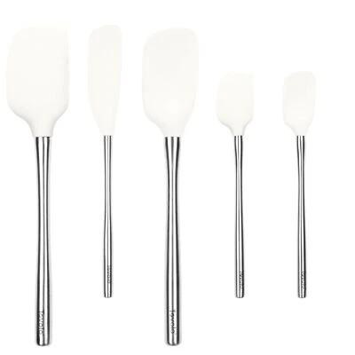 Conjunto de 5 peças de espátula Tovolo aço inoxidável e silicone utensílios (branco): espátula... - Imagem 1 de 4