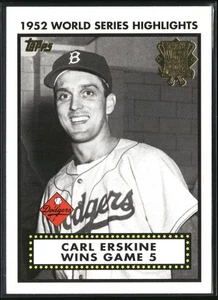 2002 Topps Carl Erskine Wins Game 5 #52WS-5 1952 World Series Highlights - Picture 1 of 2