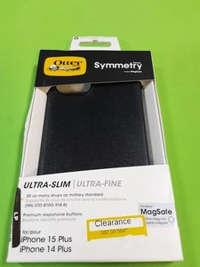 OtterBox- Symmetry Series Case for MagSafe for iPhone 14 Plus & 15 Plus - Black - Picture 1 of 3