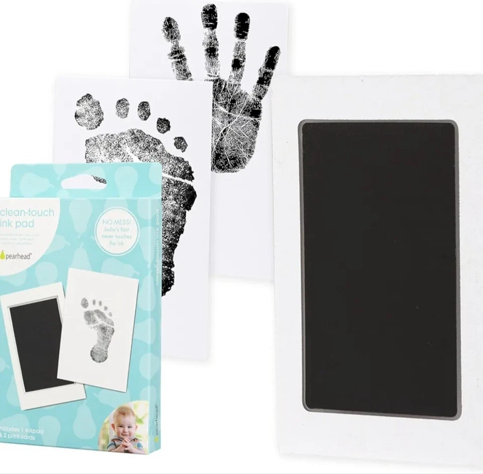 Pearhead 新生儿婴儿手印和脚印套件无混乱清洁触摸墨水垫... — 第 1/4 张图片