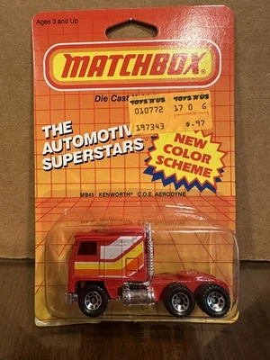 ВИНТАЖНЫЙ MOC MATCHBOX 1983 ЛИТОЙ MB45 KENWORTH C.O.E. ГРУЗОВИК AERODYNE Z65 - Изображение 1 из 4