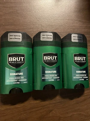 Brut Signature Desodorante Antitranspirante Barra Libre de Manchas y Residuos 2 OZ Paquete de 3 Foto 1 de 3