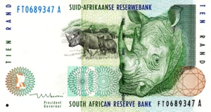 South Africa 10 Rand ND(1999) aXF Banknote P-123b Prefix FT Mboweni Sig. - Picture 1 of 2