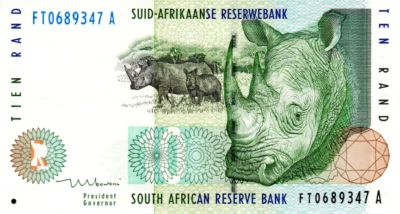 South Africa 10 Rand ND(1999) aXF Banknote P-123b Prefix FT Mboweni Sig. - Image 1 of 2