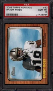 2005 TOPPS HERITAGE # 30 RANDY MOSS ☆POP 3☆ OAKLAND RAIDERS PSA 10 GEM-MINT - Picture 1 of 1