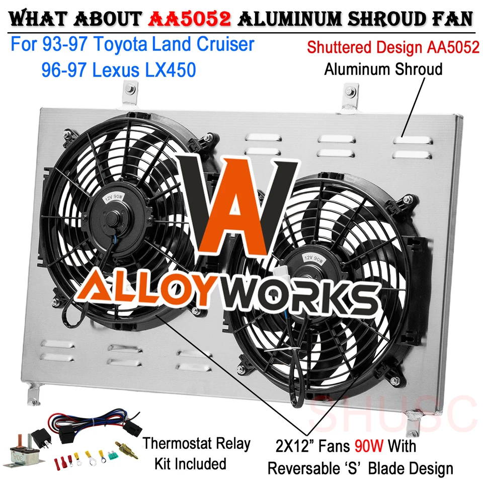 Electric Shroud Fan+Relay For 1993-97 Toyota Land Cruiser 1996-97 Lexus LX450 Foto 1 de 4