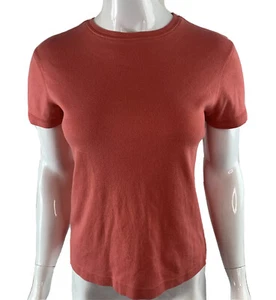 Lord + Taylor Sz XS Solid Coral  100% Pima Cotton Short Sleeve Top               - Picture 1 of 5