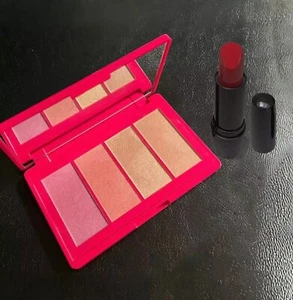 Lancome Starlight Face Palette Brush Shadow& Lipstick 181 Red Stetto 2-Pc Travel - Picture 1 of 8