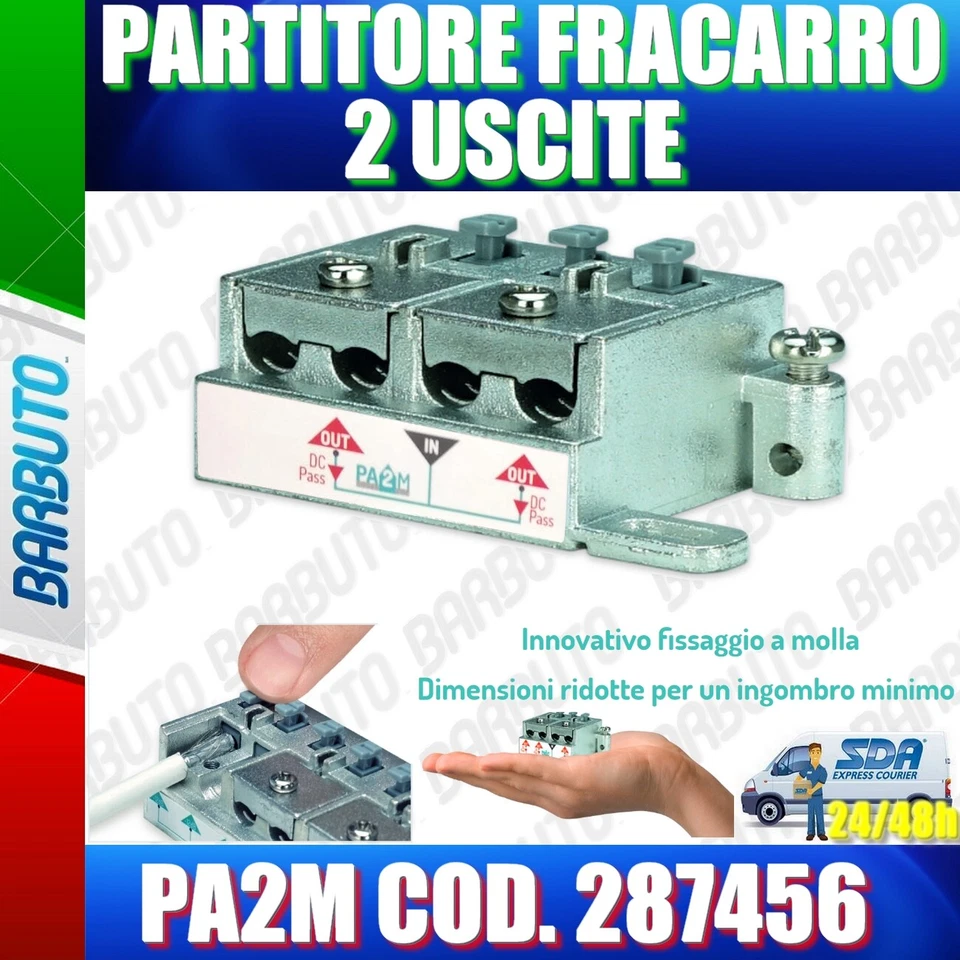 PARTITORE 2 USCITE A MORSETTI E MOLLA SAT E TERRESTRE FRACARRO PA2M COD. 287456 - Immagine 1 di 1
