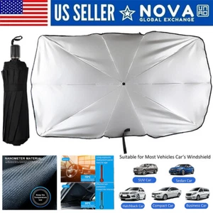 Foldable Car Front Window Windshield Sun Shade Shield Cover Visor UV Umbrella - Foto 1 di 12